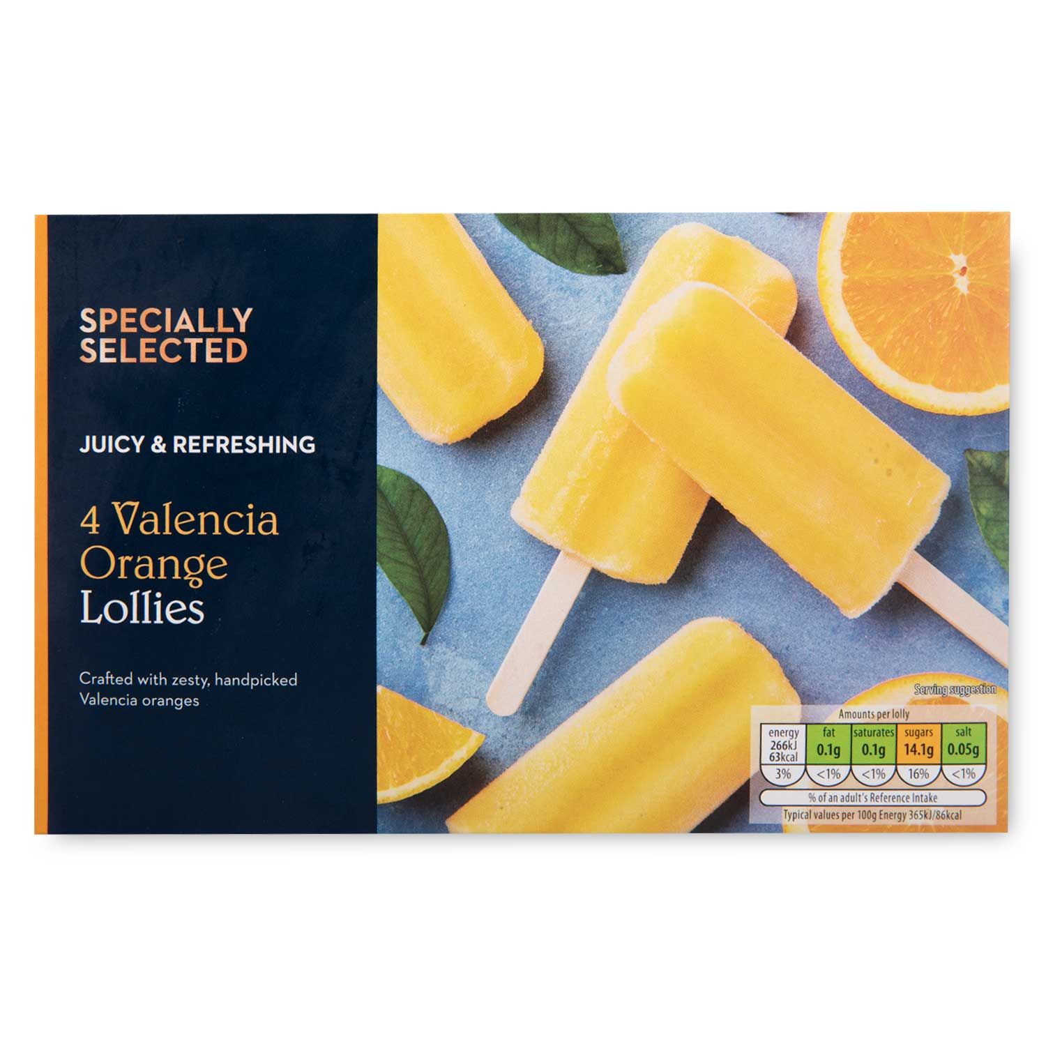 Specially Selected Valencia Orange Lollies 4x73ml